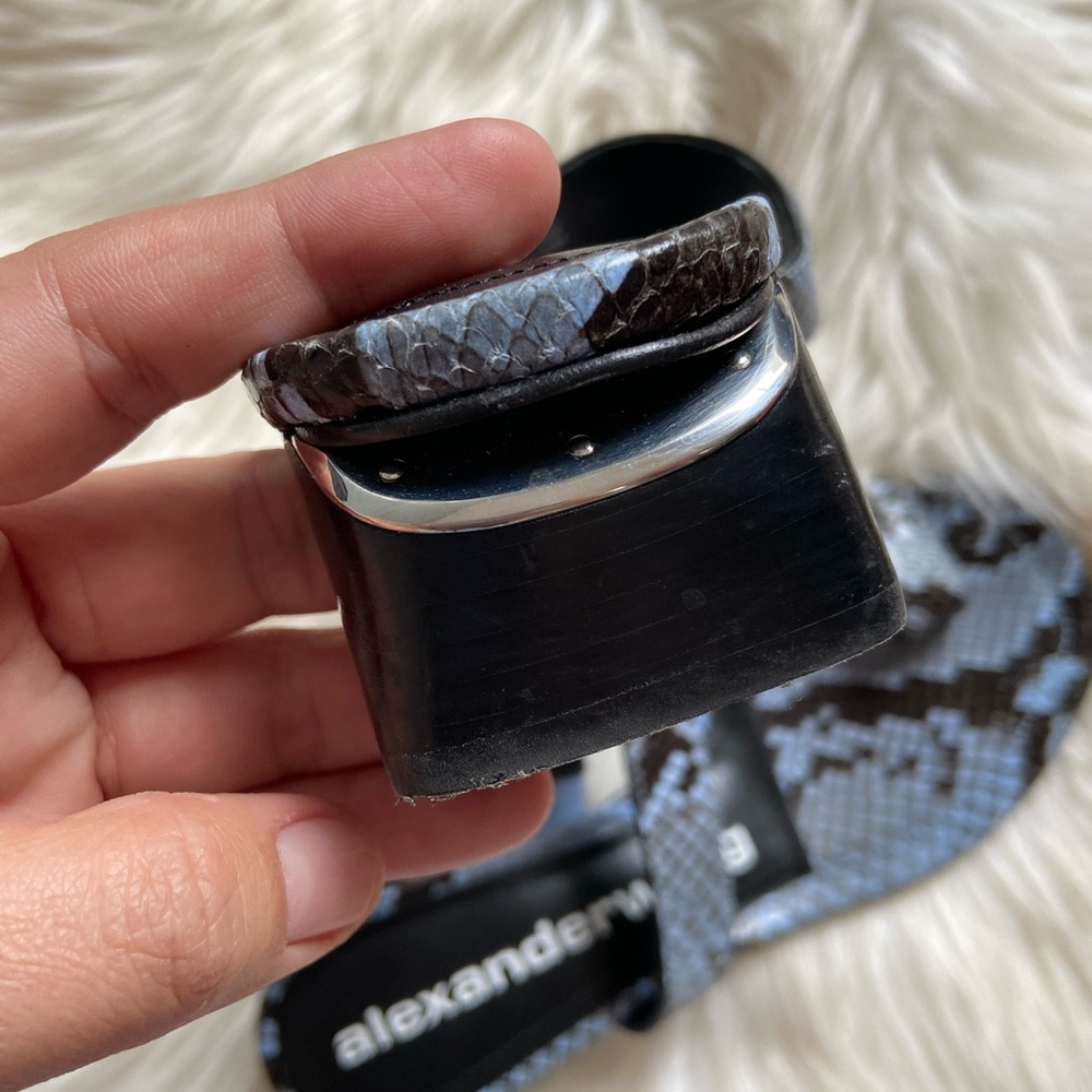 alexander wang ellis snakeskin sandals size 36.5 - Picture 7 of 10